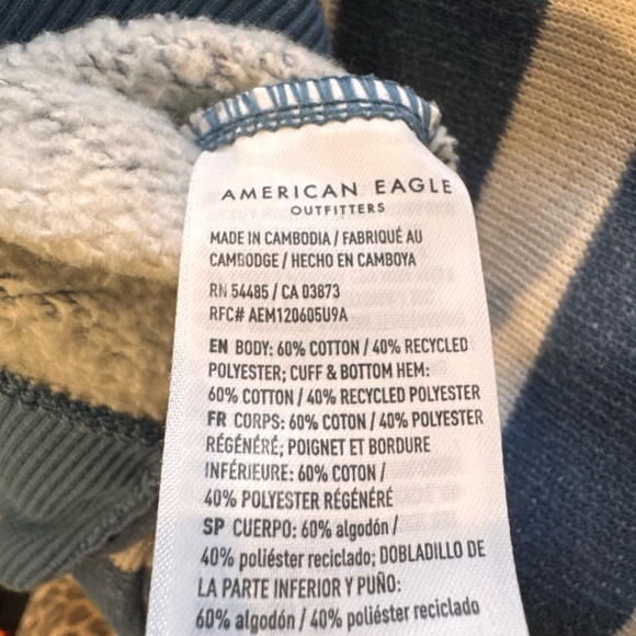 American Eagle Outfitters Cozy Blue and Cream Pullover - Picture 4 of 4